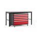 NewAge Pro Series Tool Cart And Work Bench In Red/Black With Stainless Steel Worktop