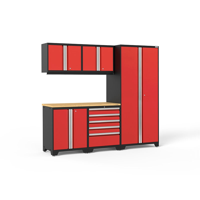 NewAge Pro Series Cabinets 6 PC Red Bamboo Top