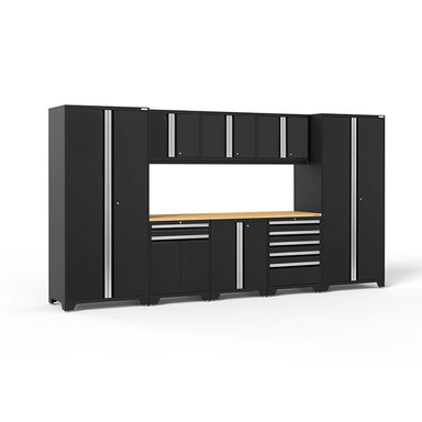 NewAge Pro Series Cabinets 9 PC Tool Drawer And Multi-Cabinet Black Bamboo Top