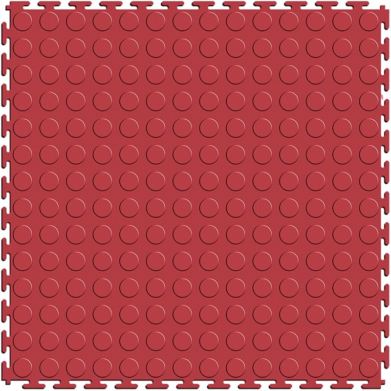 Perfection Floor Tile 5mm Interlocking Coin Floor In Red