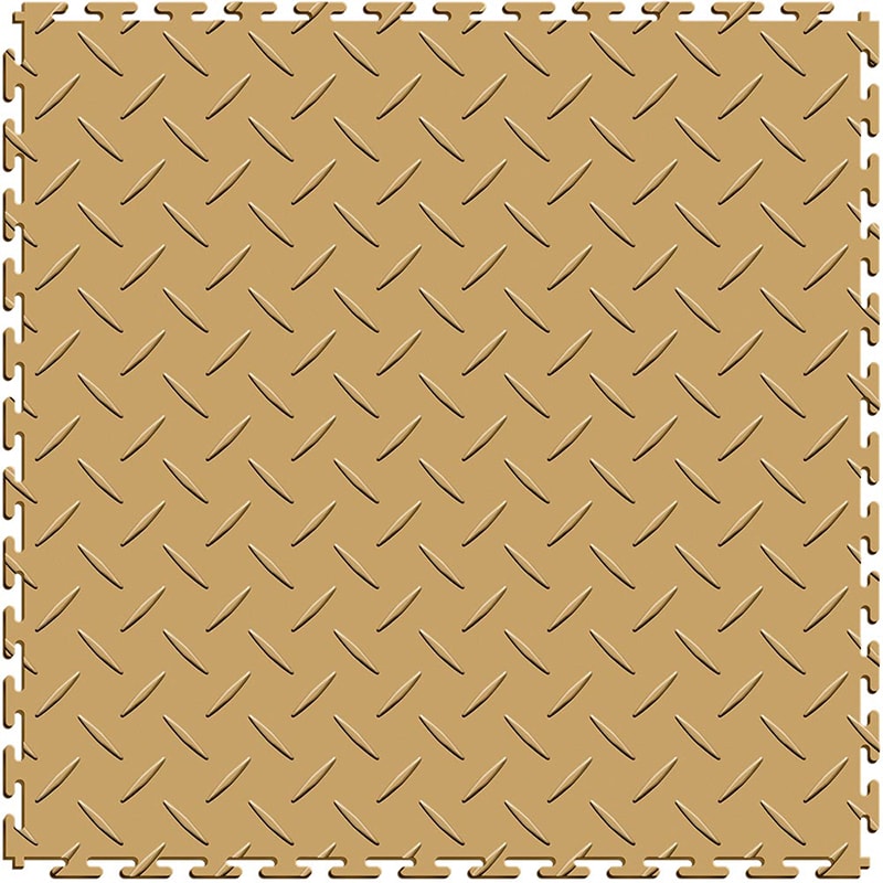 Perfection Floor Tile 5mm Interlocking Diamond Plate Floor In Beige