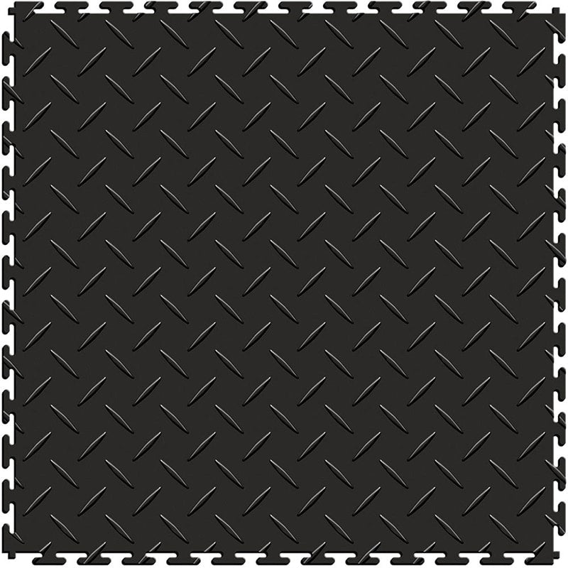 Perfection Floor Tile 5mm Interlocking Diamond Plate Floor In Black