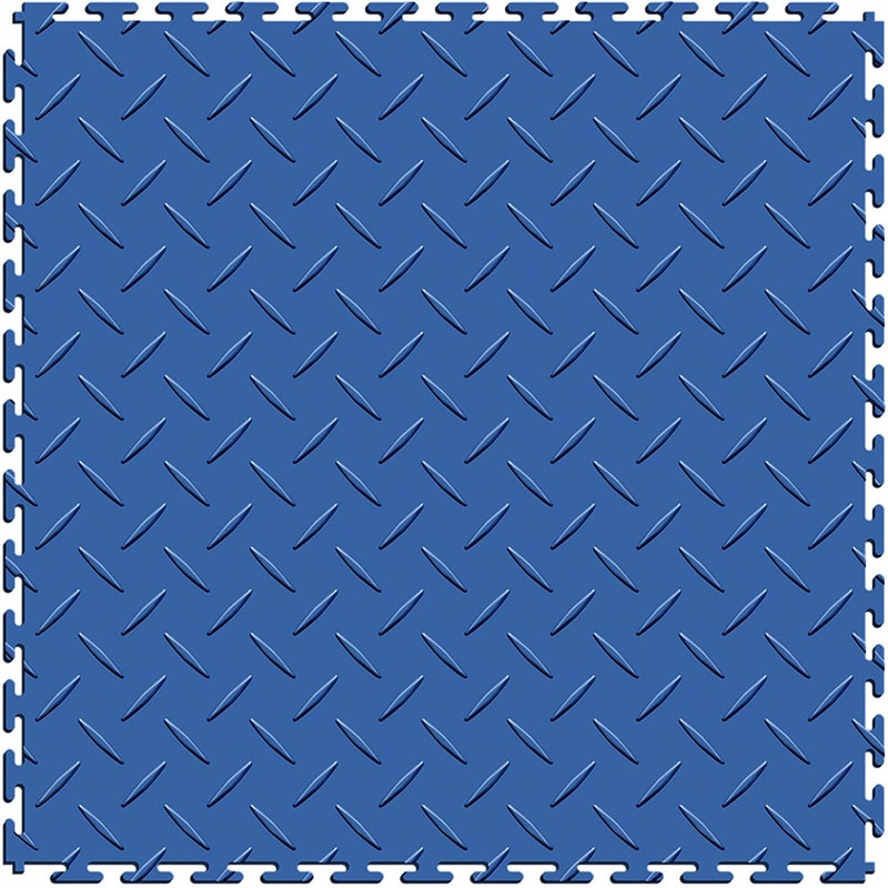 Perfection Floor Tile 5mm Interlocking Diamond Plate Floor In Blue