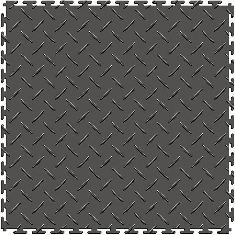 Perfection Floor Tile 5mm Interlocking Diamond Plate Floor In Dark Gray