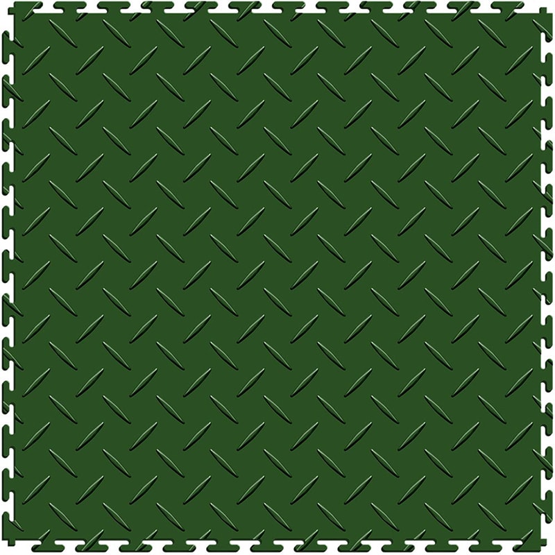 Perfection Floor Tile 5mm Interlocking Diamond Plate Floor In Green