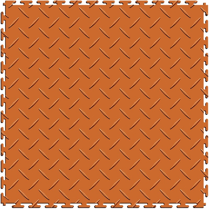 Perfection Floor Tile 5mm Interlocking Diamond Plate Floor In Orange