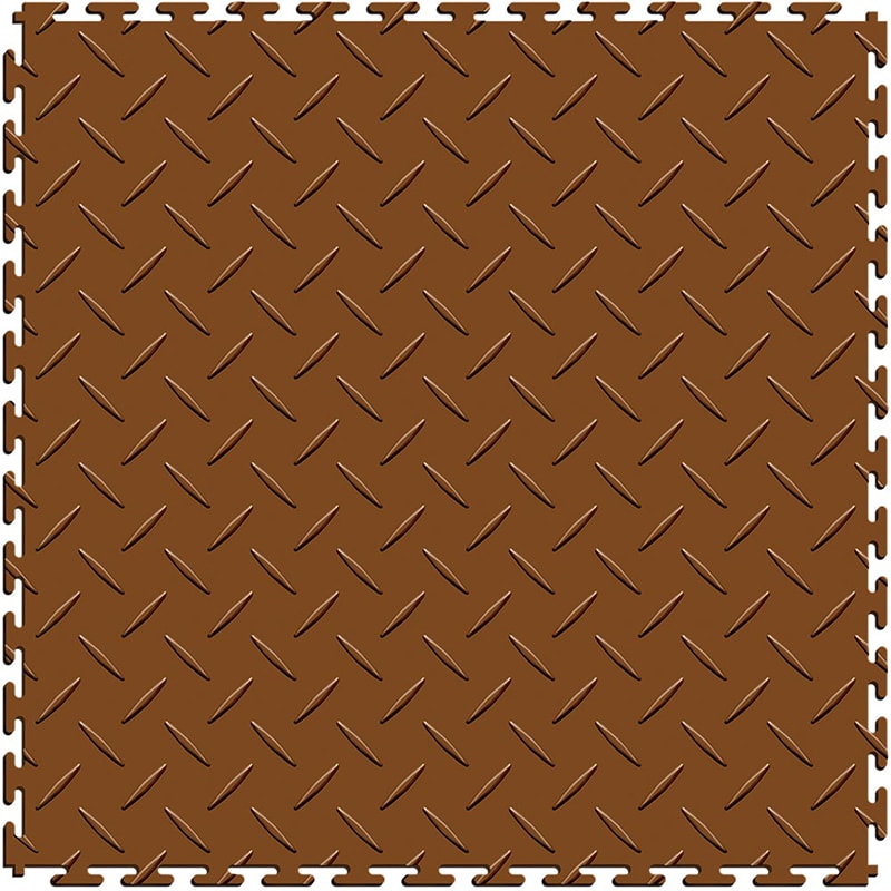 Perfection Floor Tile 5mm Interlocking Diamond Plate Floor In Tan