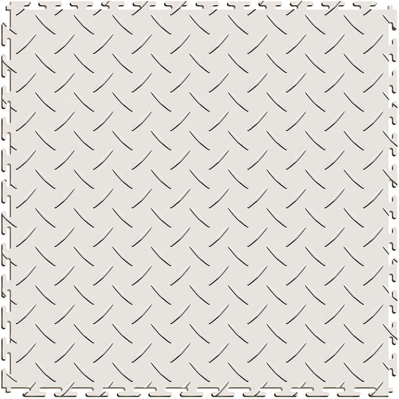 Perfection Floor Tile 5mm Interlocking Diamond Plate Floor In White