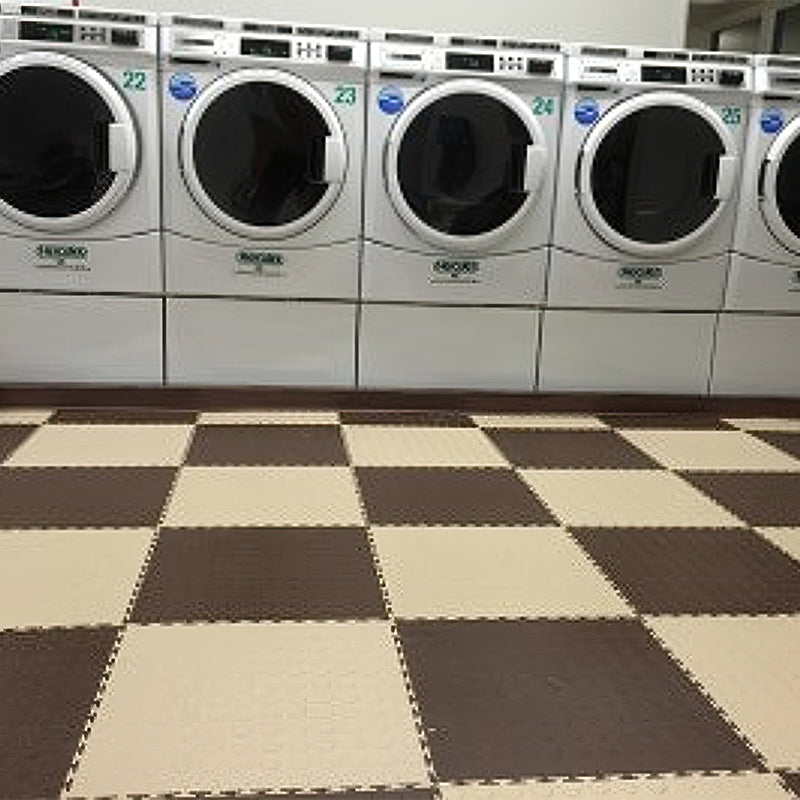 PerfectionFloorTile 5mm Coin Pattern Interlocking Floor Checkered In Laundromat