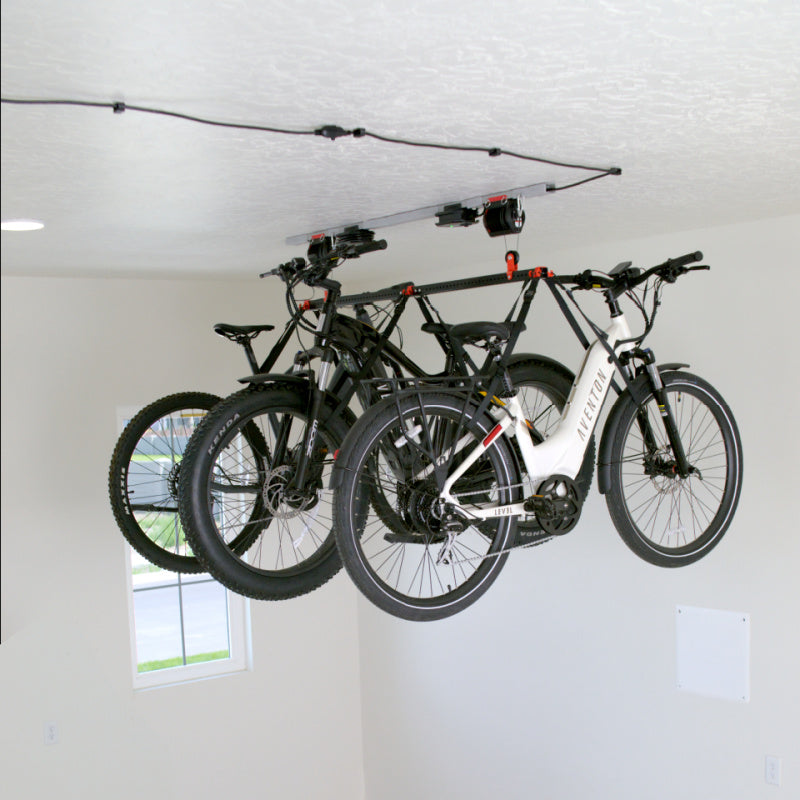 SmarterHome Multi-Bike Lift Loadeda nd Lifted