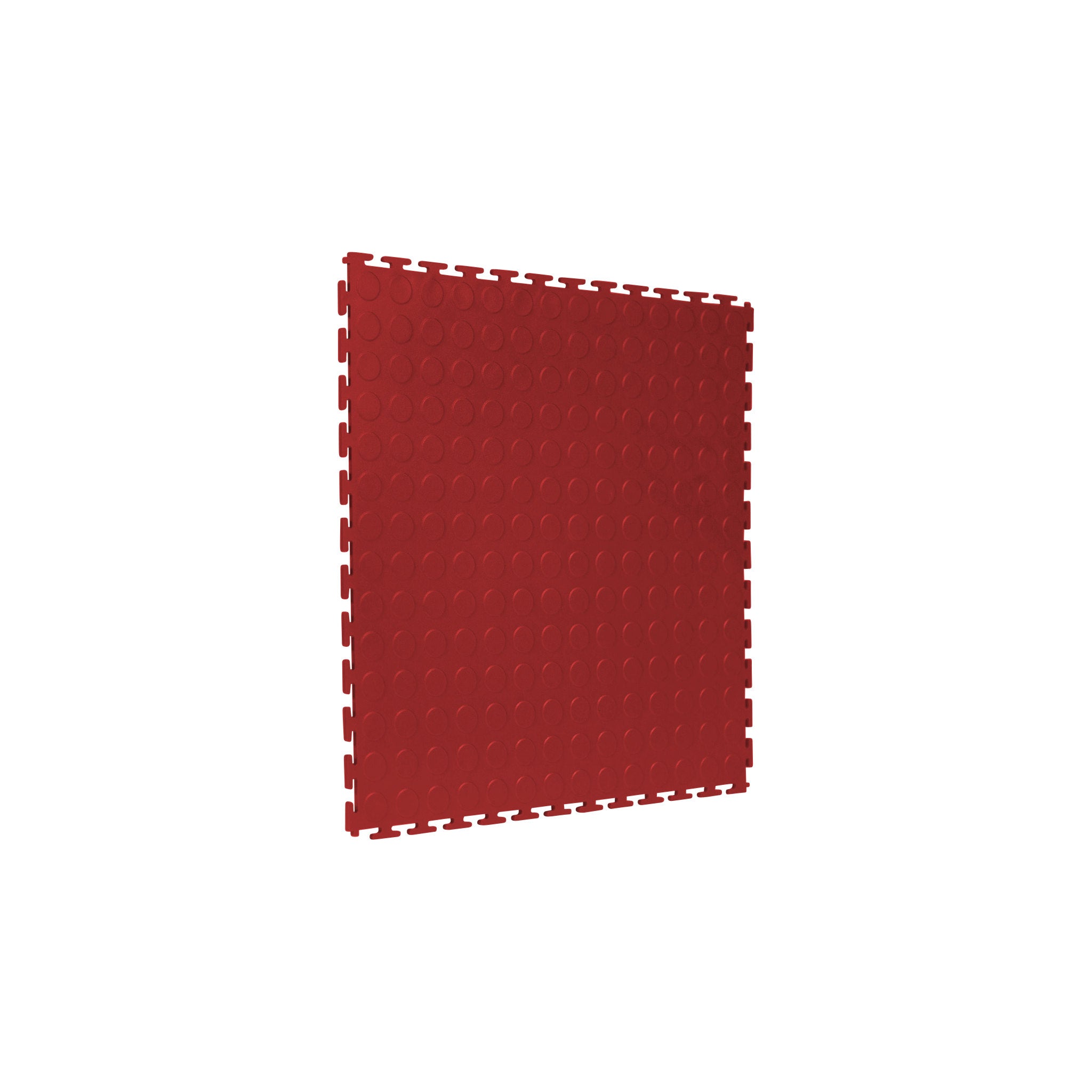 Terracotta SupraTile coin pattern PVC garage floor tile with T-Joint interlocking edges