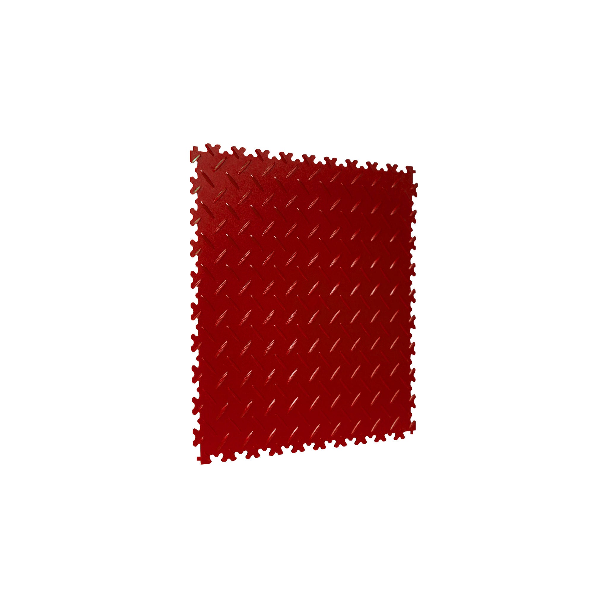 Terracotta SupraTile diamond plate PVC garage floor tile with dovetail interlocking edges