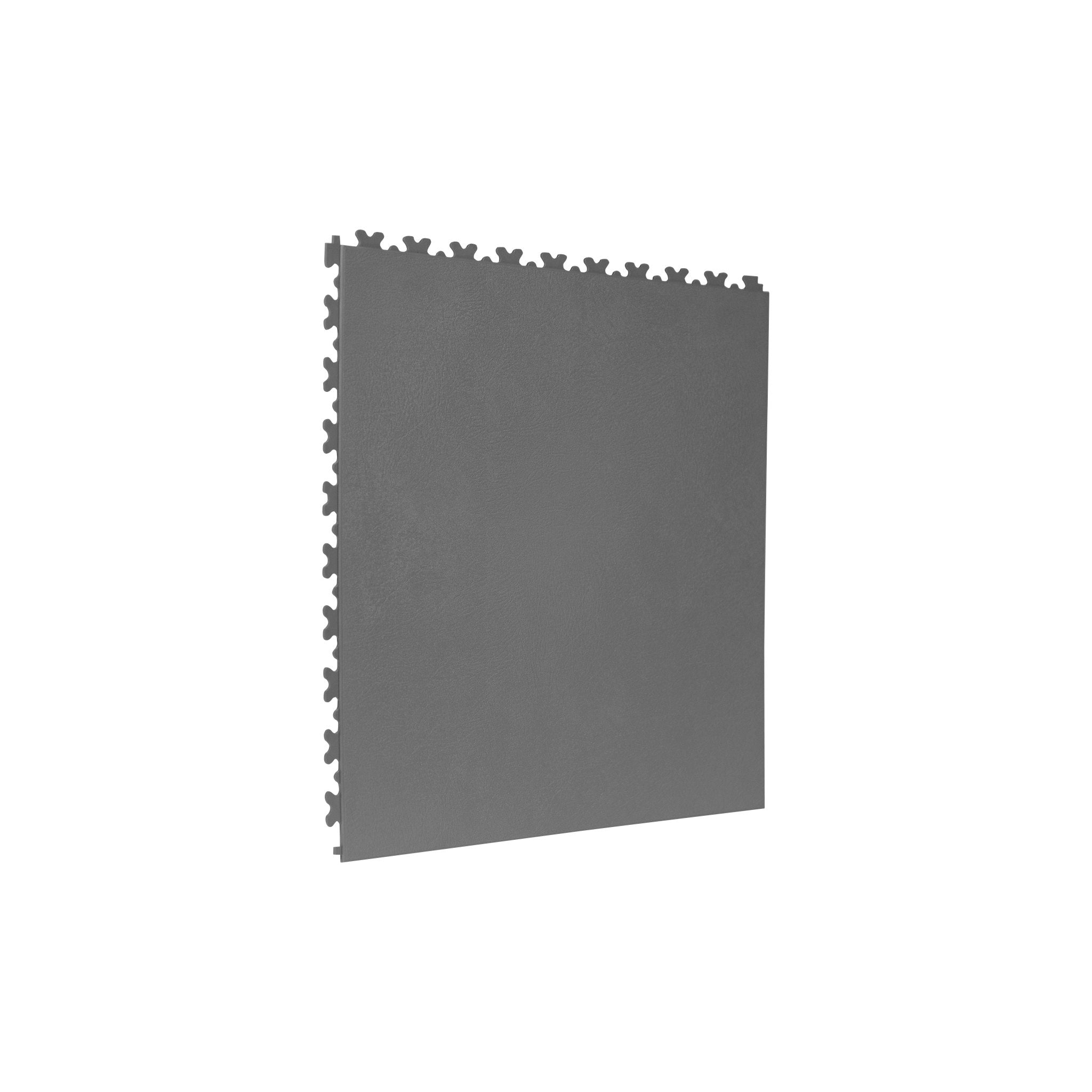 Dark Gray SupraTile leather finish PVC garage floor tile with hidden dovetail interlocking edges