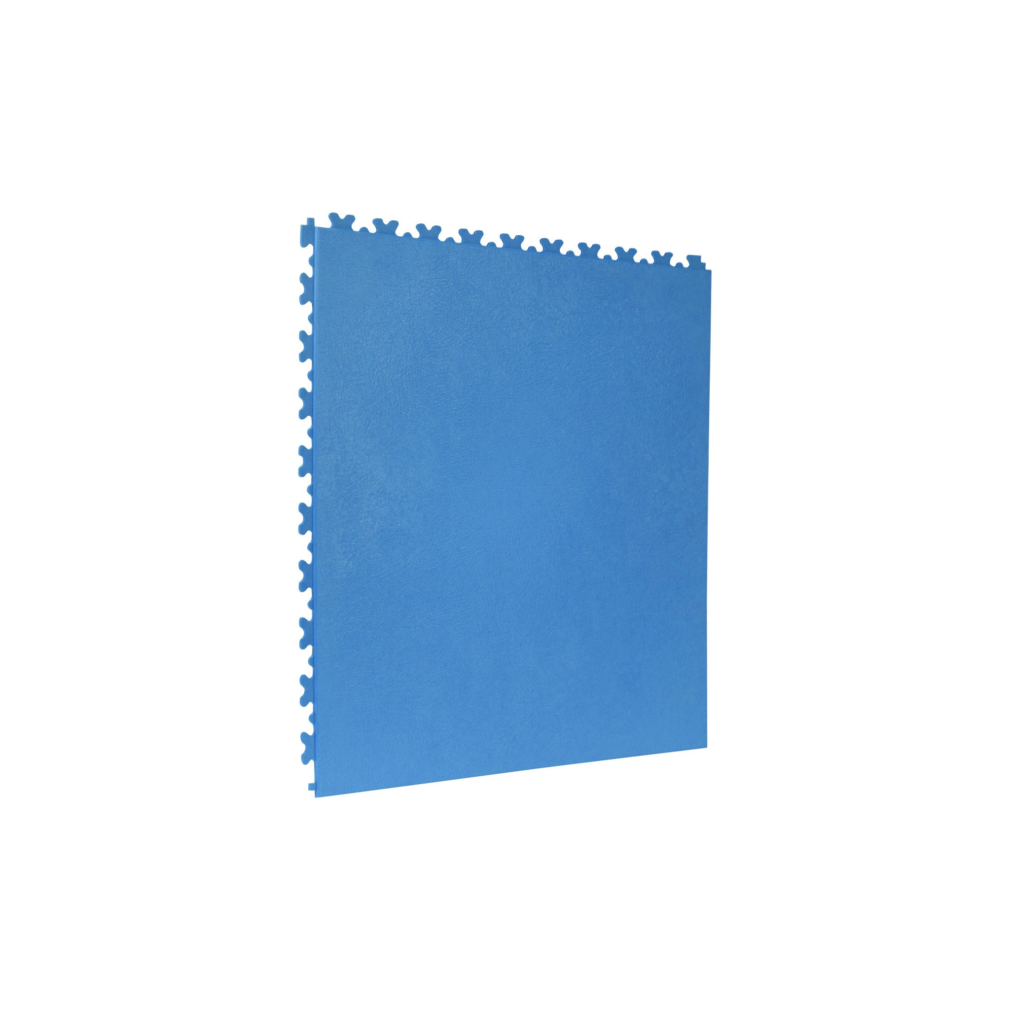 Royal Blue SupraTile leather finish PVC garage floor tile with hidden dovetail interlocking edges