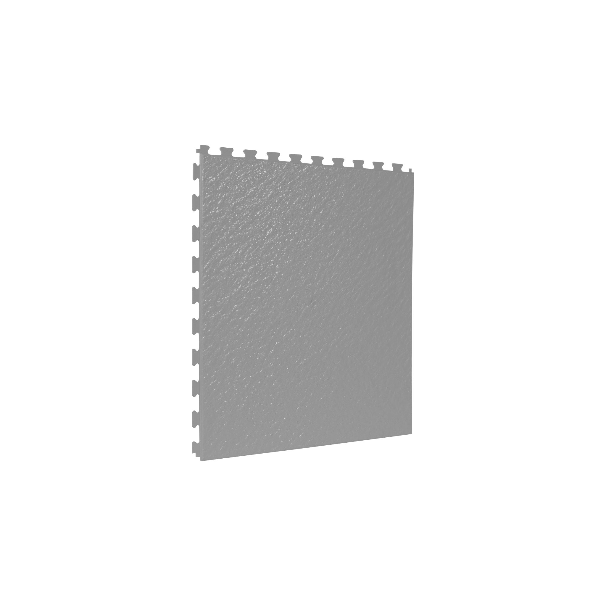 Light Gray SupraTile slate pattern PVC garage floor tile with hidden dovetail interlocking edges