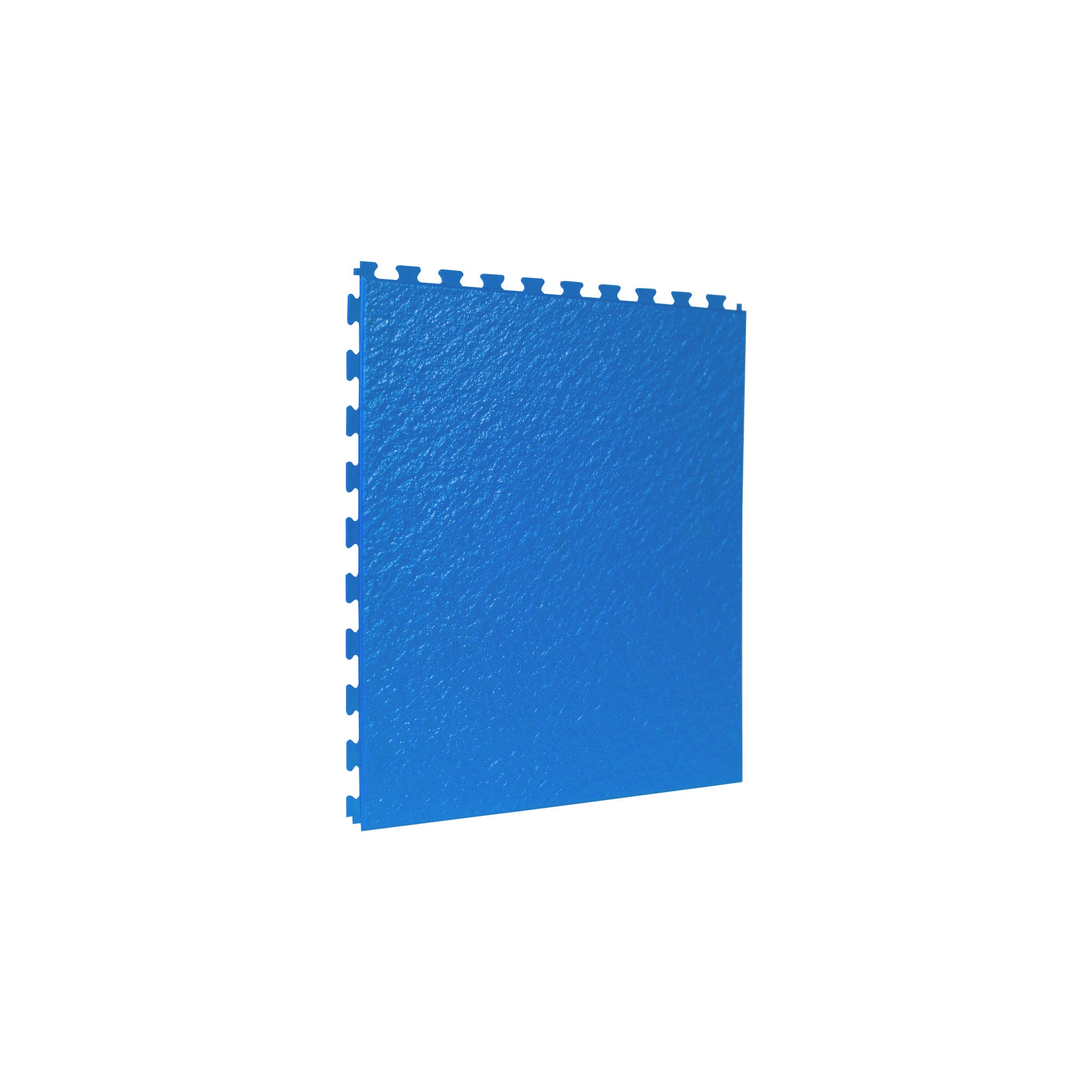 Royal Blue SupraTile slate pattern PVC garage floor tile with hidden dovetail interlocking edges