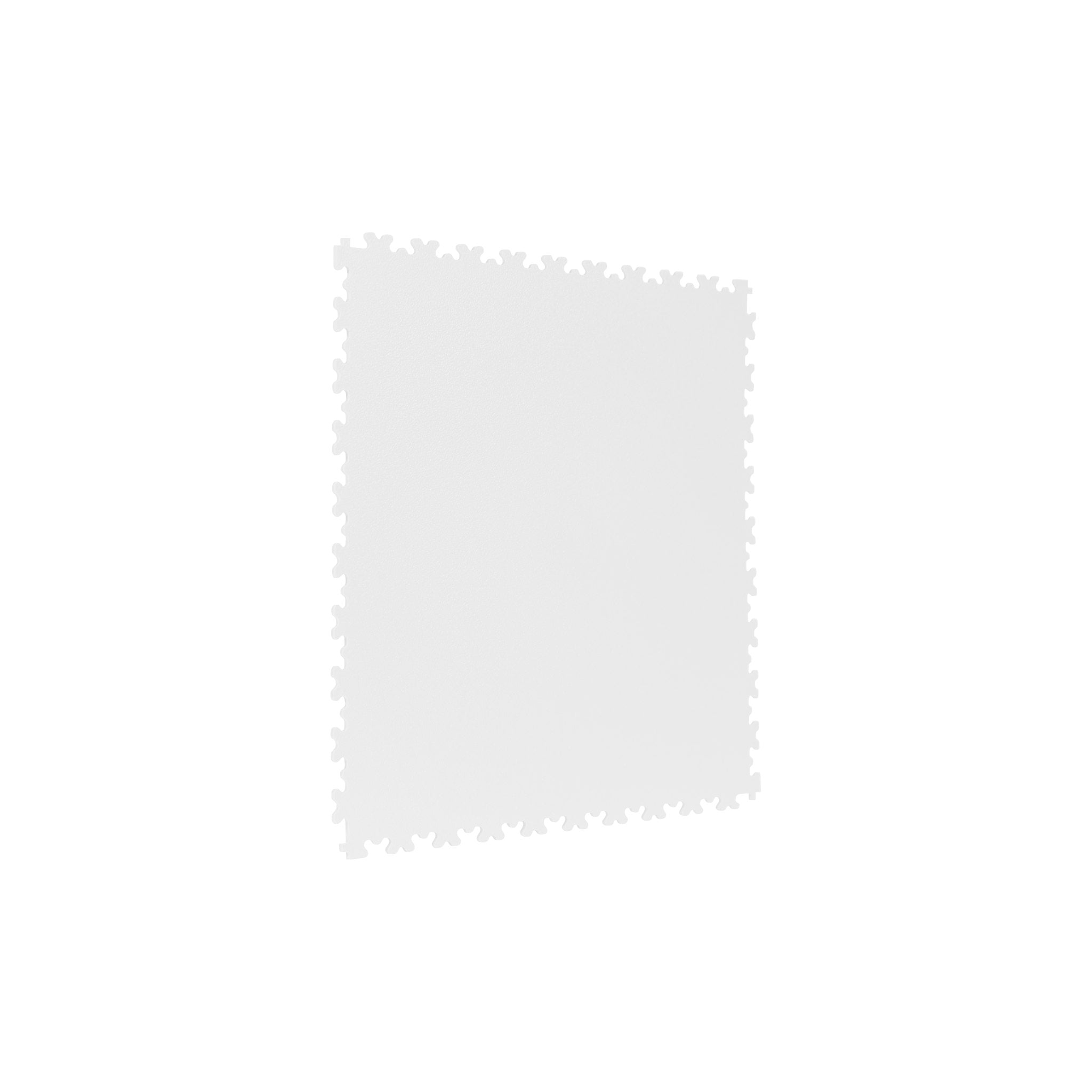 White SupraTile textured PVC garage floor tile with dovetail interlocking edges
