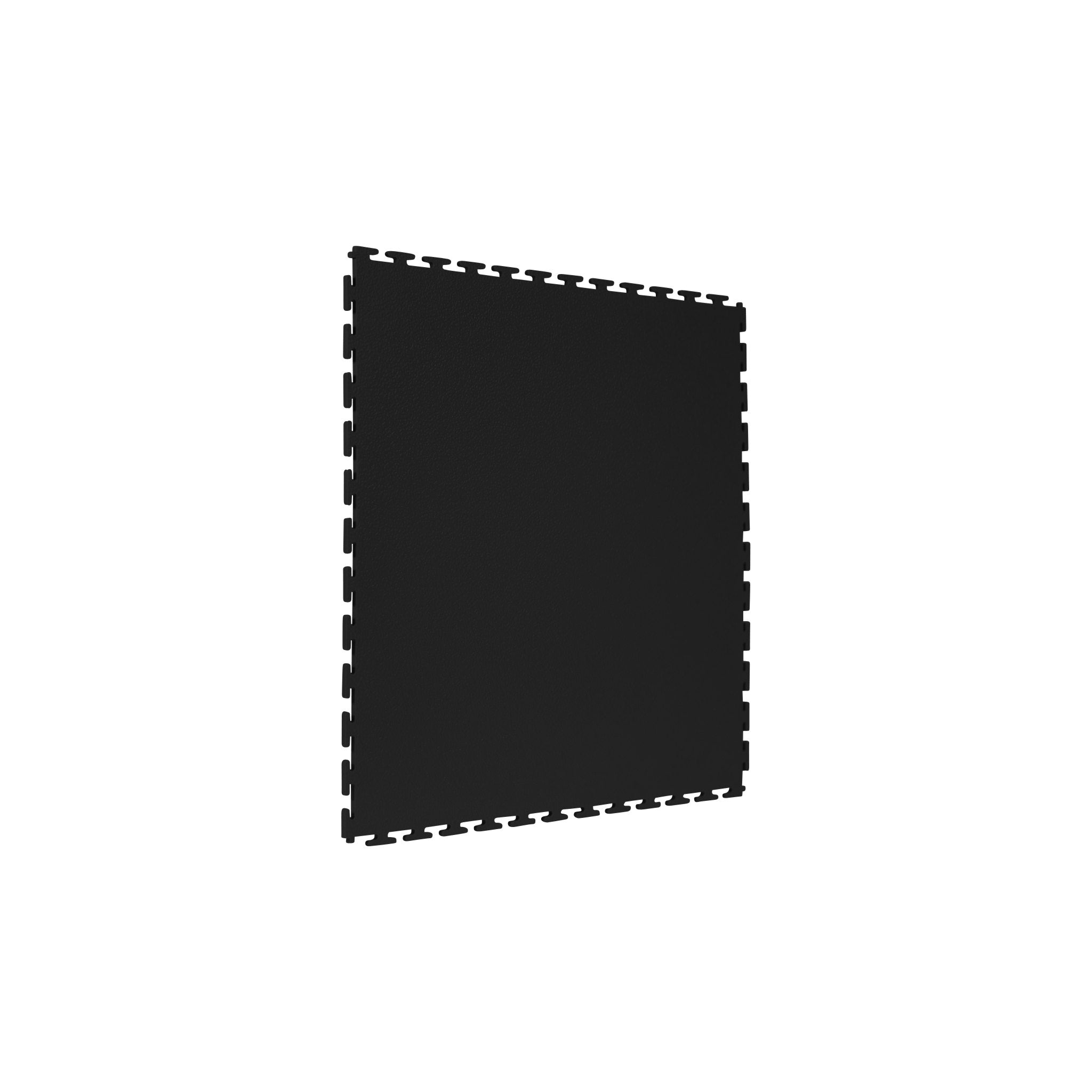 Black SupraTile textured PVC garage floor tile with T-Joint interlocking edges