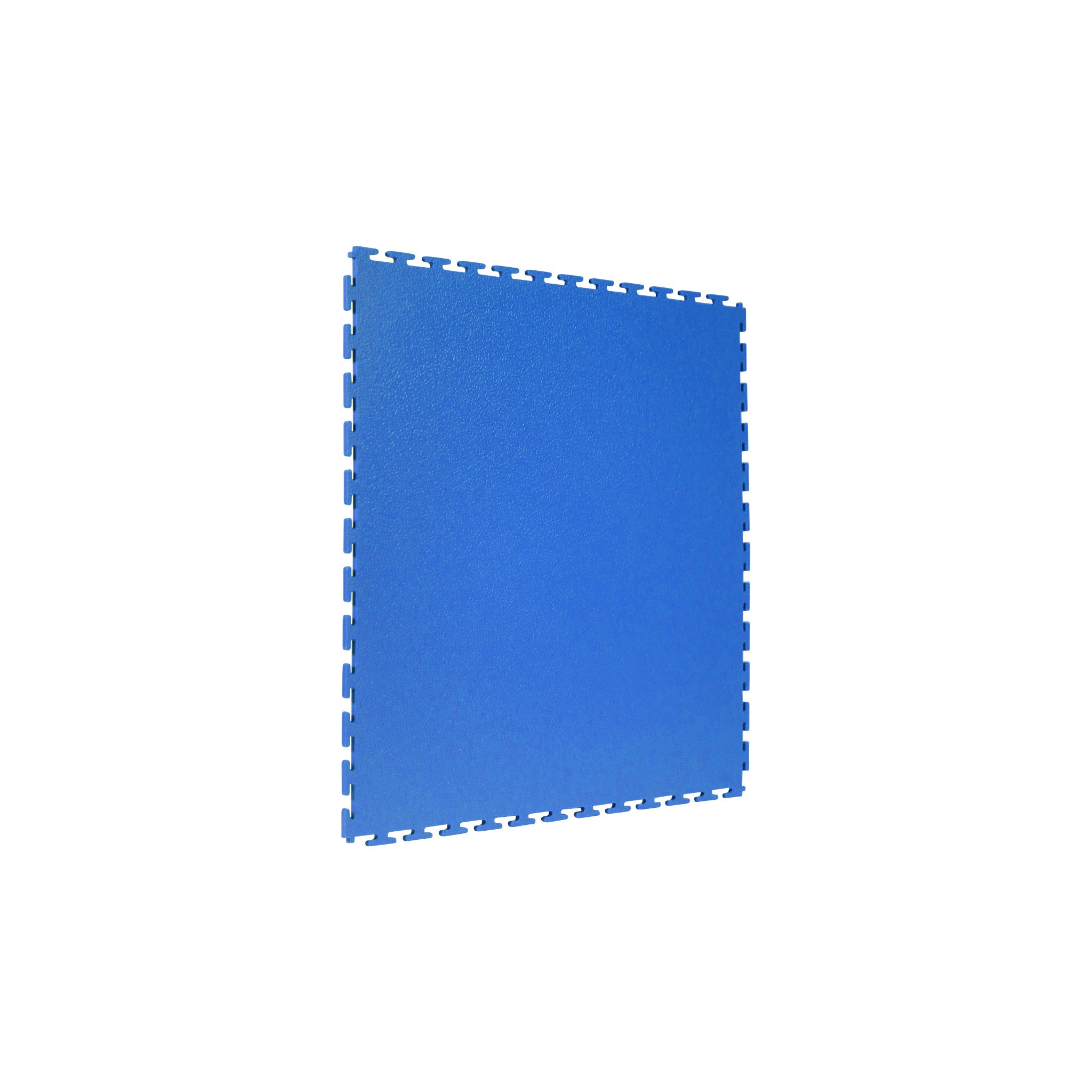 Royal Blue SupraTile textured PVC garage floor tile with T-Joint interlocking edges