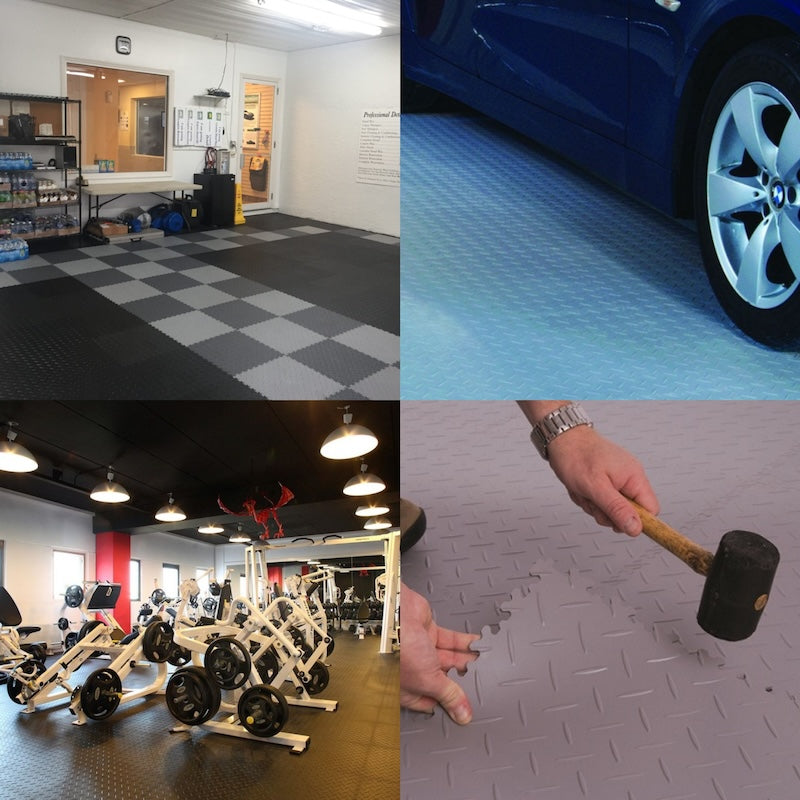 SupraTile Diamond Plate PVC Garage Flooring Tiles