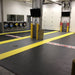 Three Colors Used To Create Parking Lanes Using SupraTile Leather Finish PVC Garage Tiles