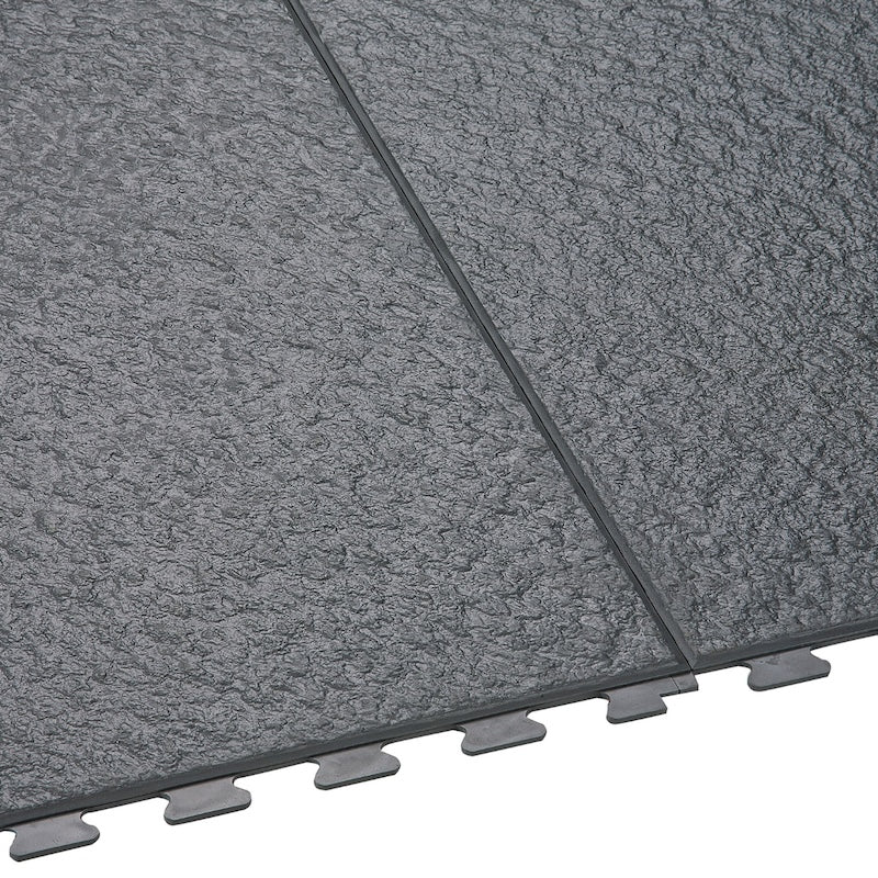 SupraTile Slate PVC Garage Flooring Tiles Showing That The Interlocking Edge Not Visible When Connected