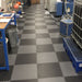 Checkered Pattern Floor Tiles In Black And Dark Gray Dovetail