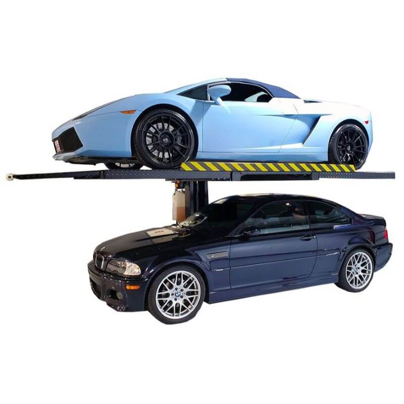 Tuxedo SP-6K-SS Single Post Storage Lift Main Image with cars