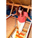 Woman Using Safety Grab Rail For Your Attic By Versa Lift Versa Rail To Descend Attic Ladder