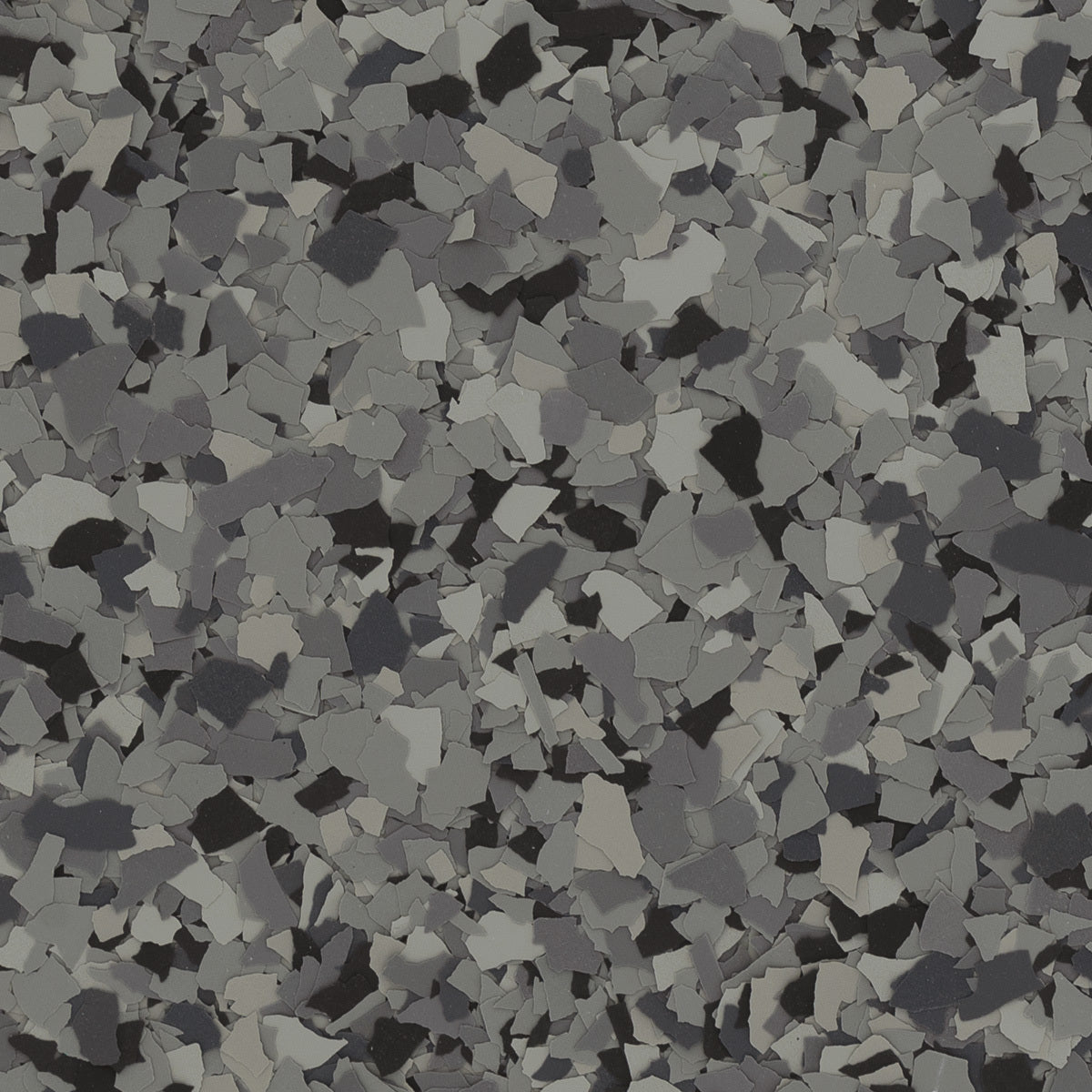 ArmorPoxy ArmorClad Full Broadcast epoxy floor kit in Nightfall flake blend close up