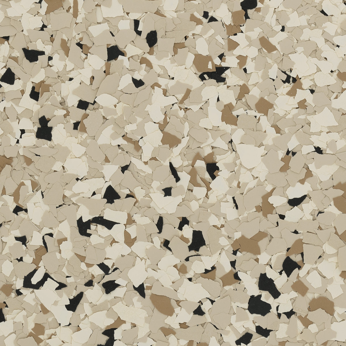 ArmorPoxy ArmorClad Full Broadcast epoxy floor kit in Shoreline flake blend close up