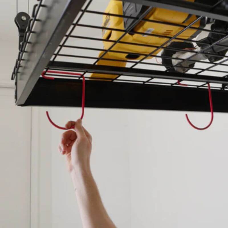 garage smart platform storage hooks installation detail