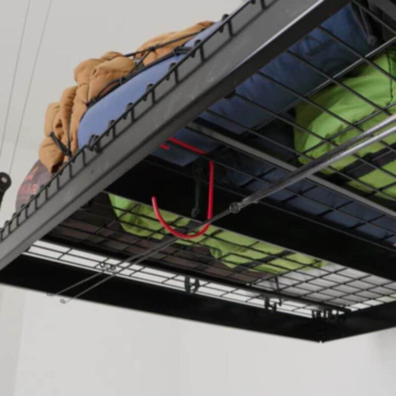 garage smart platform storage hooks underside view