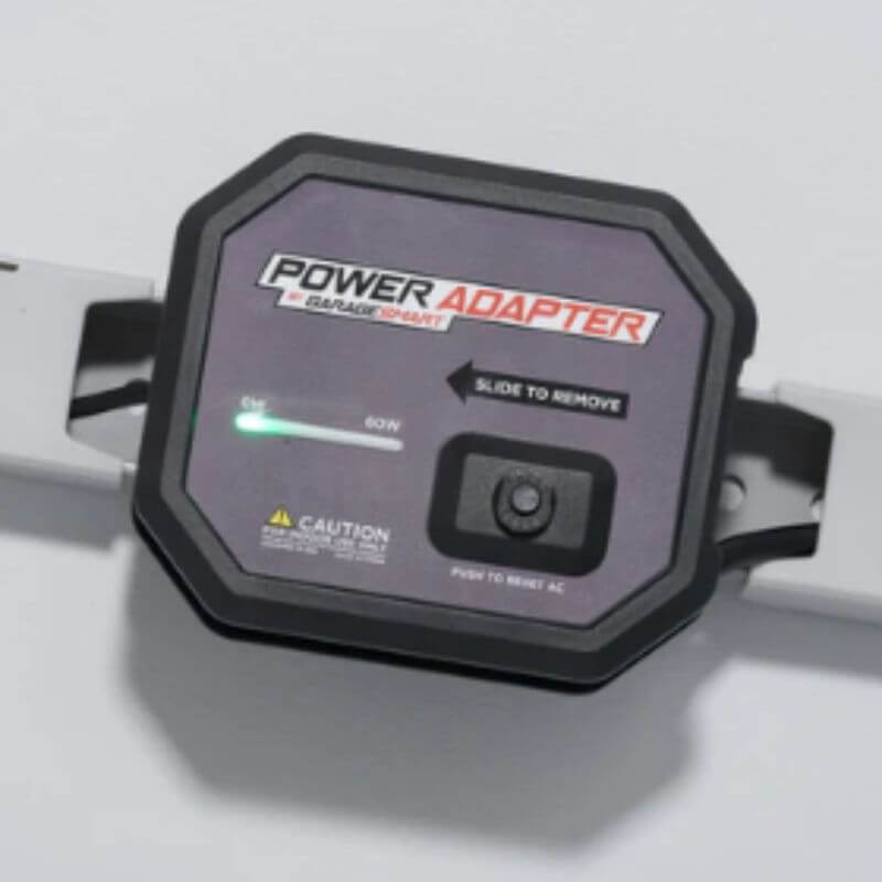 garage smart power adapter mounted rail