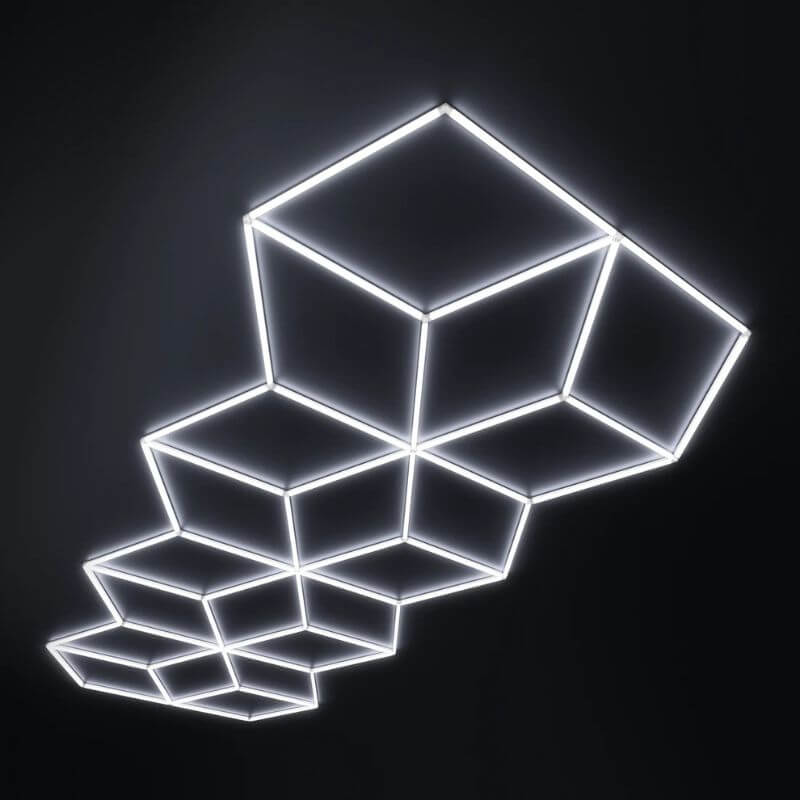 hexglow diamond hexagon garage lights custom ceiling design