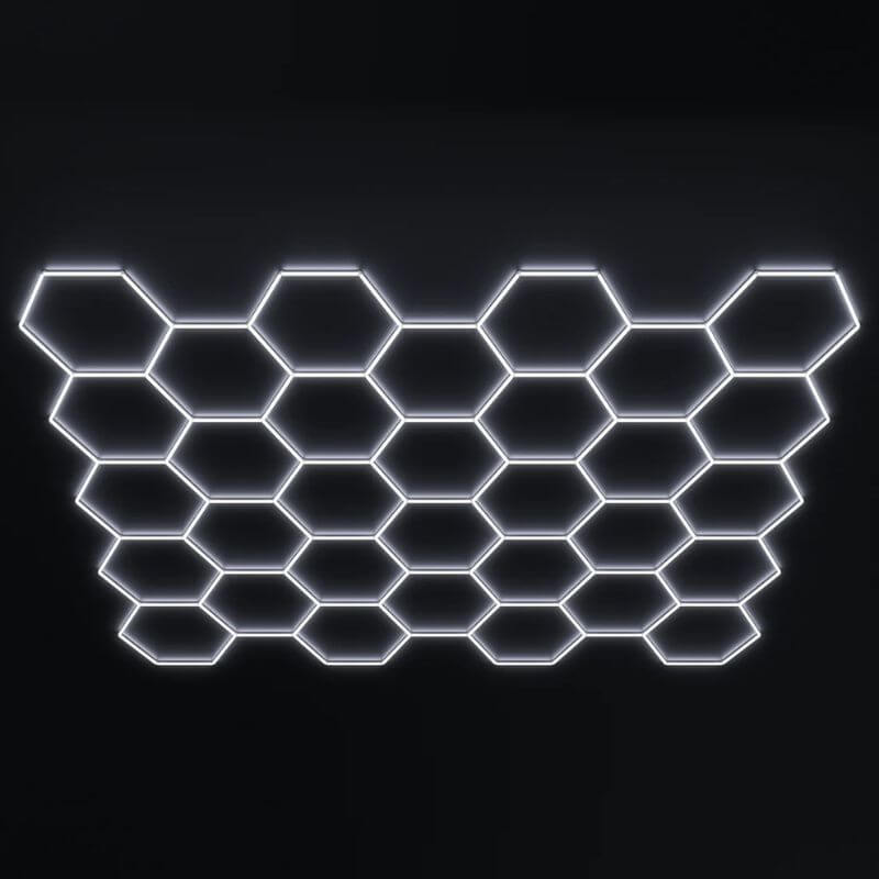 hexglow hexagon led garage lights 32 pack large