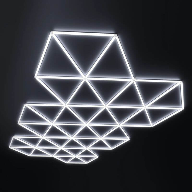 hexglow prism hexagon garage lights triangular ceiling grid