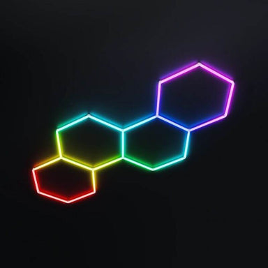 hexglow rgb hexagon led lights garage light panel staggered