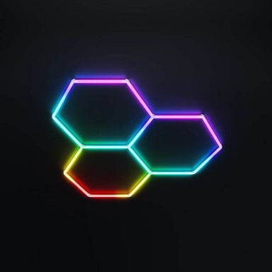 hexglow rgb hexagon led lights garage light panel