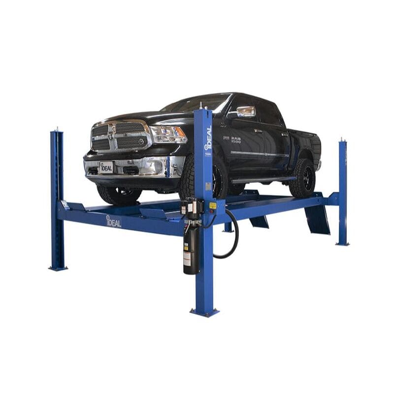 iDEAL FP14KC-X 4 Post Car Lift Truck in action angle view