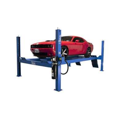 iDEAL FP14KC-X 4 Post Car Lift Sport's car in action angle view