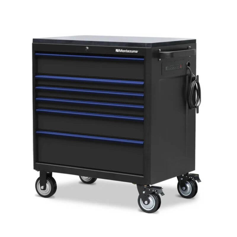 montezuma 36 tool box 36 x 24 in 6 drawer tool cabinet side handle