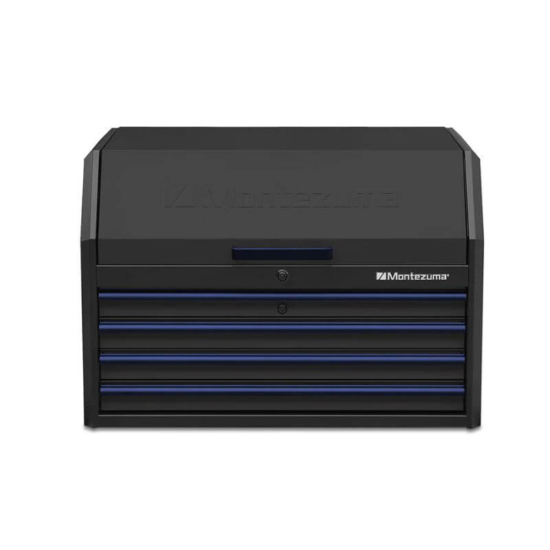 montezuma 36 tool box top chest black blue front