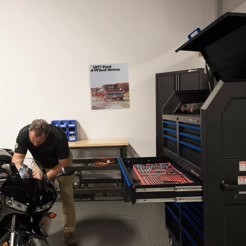 montezuma 46 x 24 inch tool cabinet black right side view