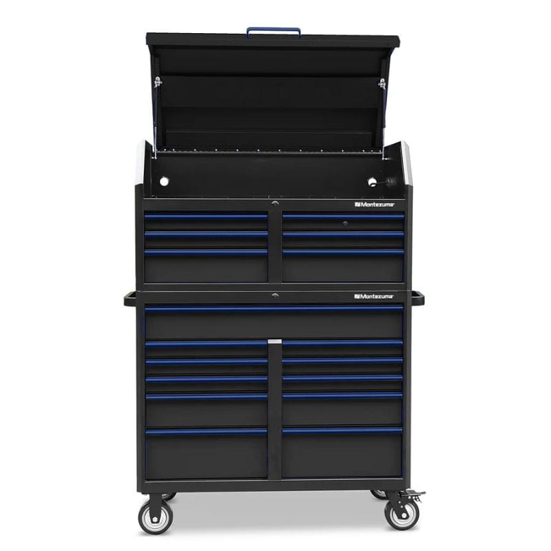 montezuma 46 x 24 inch tool combo black front closed view