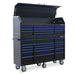 montezuma 72 inch 26 drawer tool box left view open