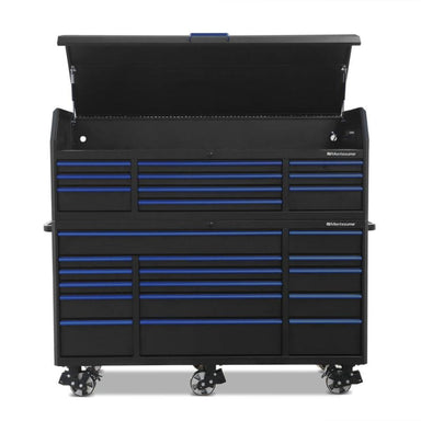 montezuma 72 inch 26 drawer tool chest top open front