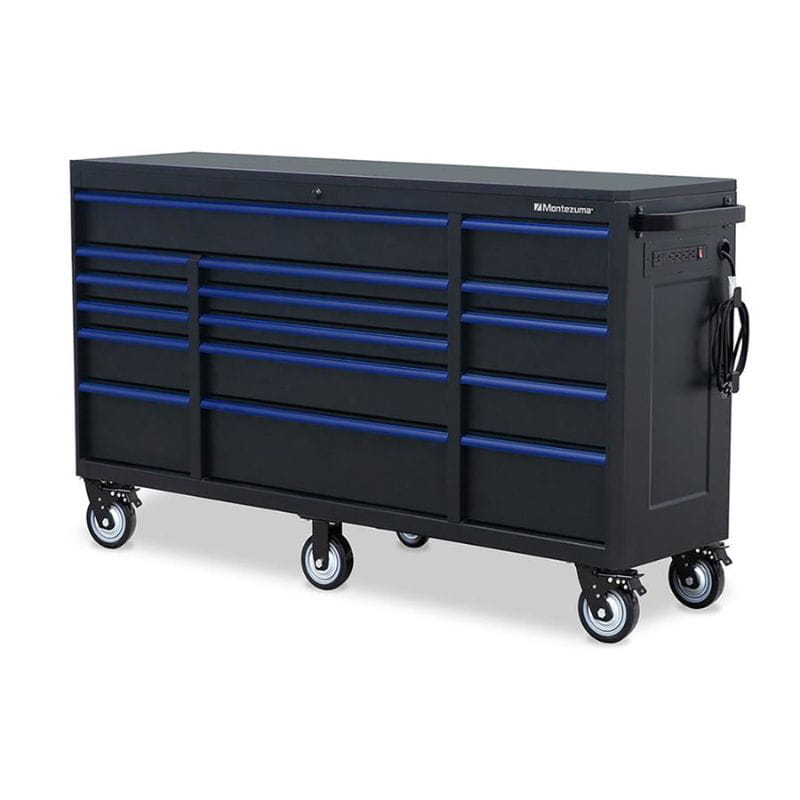 montezuma 72 x 20 16 drawer rolling tool cabinet bottom
