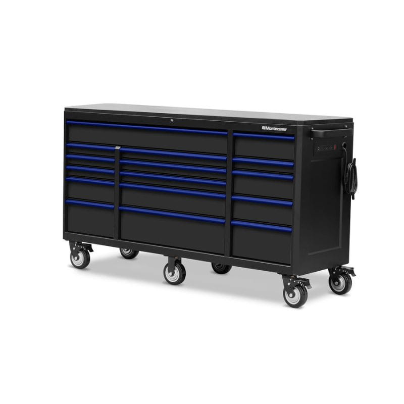 montezuma 72 x 24 16 drawer rolling tool cabinet bottom