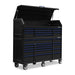 montezuma 72 x 24 26 drawer tool chest combo left open